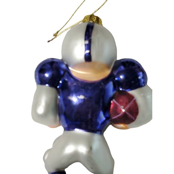 Scottish Christmas NFL Indianapolis Colts Blown Glass Ornament Blue Jersey 6"New - Picture 5 of 9
